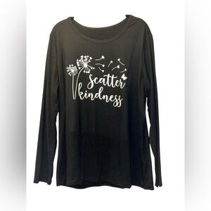 NWOT Scatter Kindness • Long Sleeved Graphic Tee, Black and White, XXL